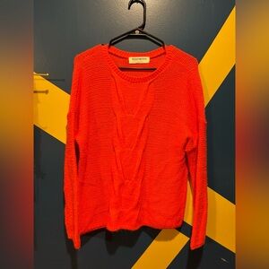 Anthropologie x Aldo Martins Red Orange Knit Sweater EUC